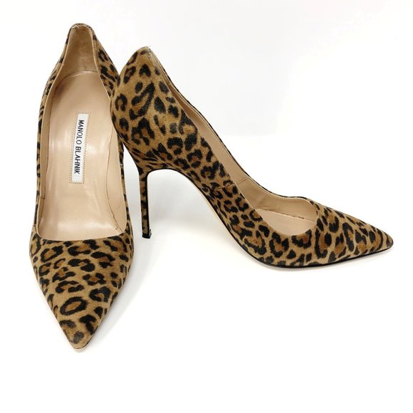 Manolo Blahnik BB Leopard Print Suede Pump Heel EU38 - Picture 2 of 16